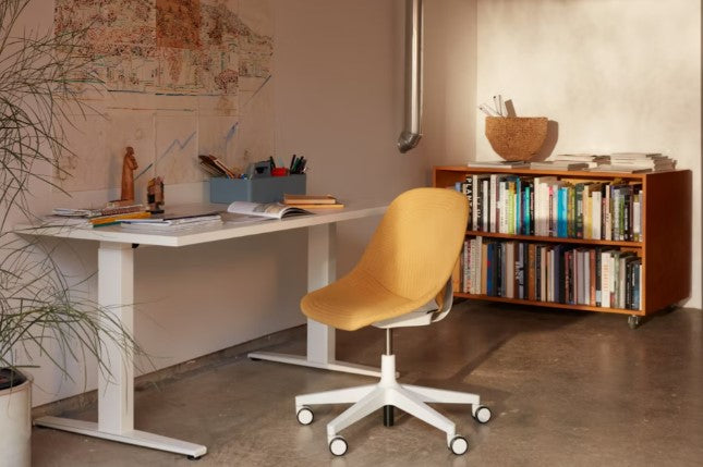 Herman Miller Motia Sit-to-Stand Desk with ergonomic, modern design for office productivity, available at Home Resource Sarasota Florida. by Herman Miller for sale at Home Resource Modern Furniture Store Sarasota Florida