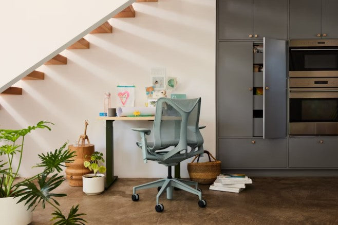 Herman Miller Motia Sit-to-Stand Desk with ergonomic, modern design for office productivity, available at Home Resource Sarasota Florida. by Herman Miller for sale at Home Resource Modern Furniture Store Sarasota Florida