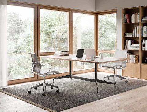 Setu Task Chair by Herman Miller features a breathable, flexible design with ergonomic support, available at Home Resource of Sarasota Florida. by Herman Miller