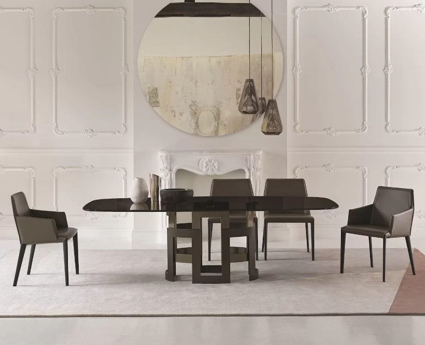 BonTempi dining table with various top shapes and materials, featuring a lacquered metal frame. Available at Home Resource of Sarasota, Florida.
 by BonTempi for sale at Home Resource Modern Furniture Store Sarasota Florida