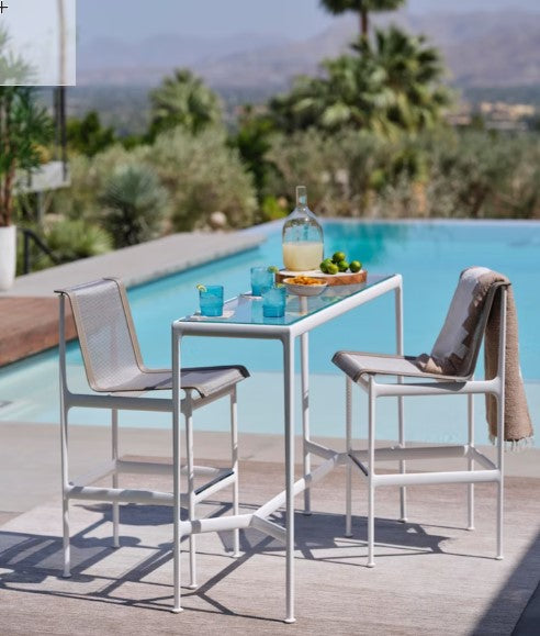 Knoll 1966 High Top Table featuring mid-century modern design, versatile dimensions, and timeless quality for outdoor and indoor spaces. by Knoll for sale at Home Resource Modern Furniture Store Sarasota Florida