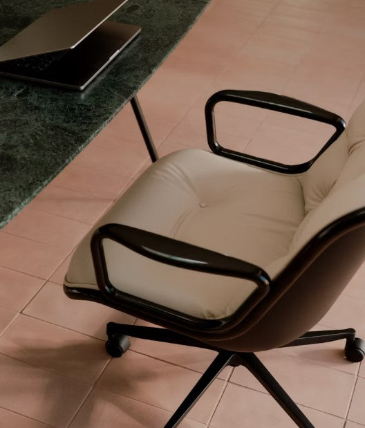 Knoll Pollock Executive Chair featuring classic design, structural aluminum rim technology, and timeless sophistication for office spaces. by Knoll for sale at Home Resource Modern Furniture Store Sarasota Florida