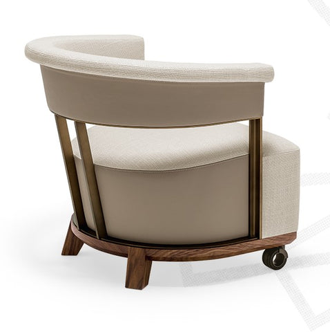 The Lady armchair by Giorgetti – a luxurious, Italian-made walnut canaletto chair offering modern Italian design, sophistication, and functional elegance. Available at Home Resource of Sarasota Florida. by Giorgetti