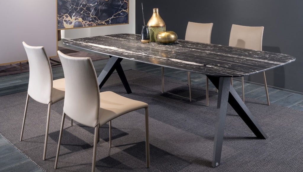 LOPE by Draenert features a natural stone top and striking solid wood legs, offering a contemporary sculptural design. Available at Home Resource Sarasota.
 by DRAENERT for sale at Home Resource Modern Furniture Store Sarasota Florida