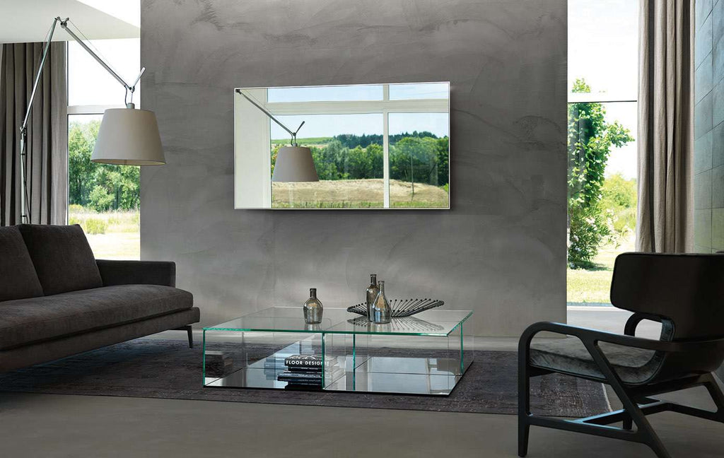 Mirage TV glass mirror by FIAM for sale at Home Resource Modern Furniture Store Sarasota Florida