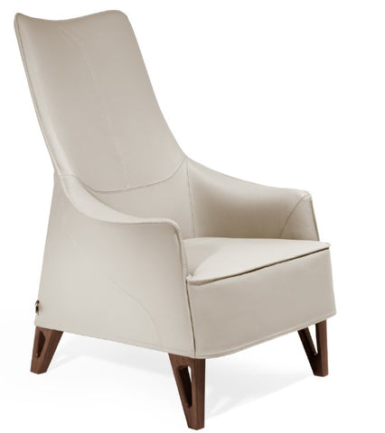 Mobius Chair by Giorgetti – Italian-made, luxury, contemporary armchair with walnut Canaletto wood, flexible multi-density polyurethane, and removable fabric or leather upholstery. Available at Home Resource of Sarasota Florida. by Giorgetti
