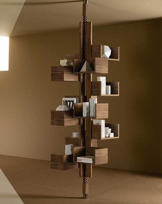 Poltrona Frau Albero bookcase in living room setting, featuring Italian craftsmanship with fine leather and sophisticated design. Available at Home Resource of Sarasota, Florida.
 by Poltrona Frau for sale at Home Resource Modern Furniture Store Sarasota Florida