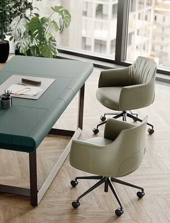 Archibald Task Chair by Poltrona Frau, an elegant office armchair with fine leather upholstery and customizable aluminum base, showcasing modern Italian design and craftsmanship.
 by Poltrona Frau for sale at Home Resource Modern Furniture Store Sarasota Florida