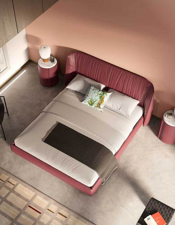 Poltrona Frau Archibald Bed upholstered in fine Pelle Frau® leather with customizable feet and backrest options. Luxurious Italian craftsmanship for a modern bedroom.
 by Poltrona Frau for sale at Home Resource Modern Furniture Store Sarasota Florida