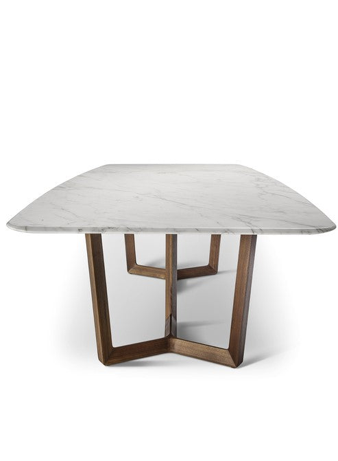 Poltrona Frau Bolero Ravel Dining Table with marble top and elegant wooden base, showcasing Italian craftsmanship. Available at Home Resource of Sarasota, Florida.
 by Poltrona Frau for sale at Home Resource Modern Furniture Store Sarasota Florida