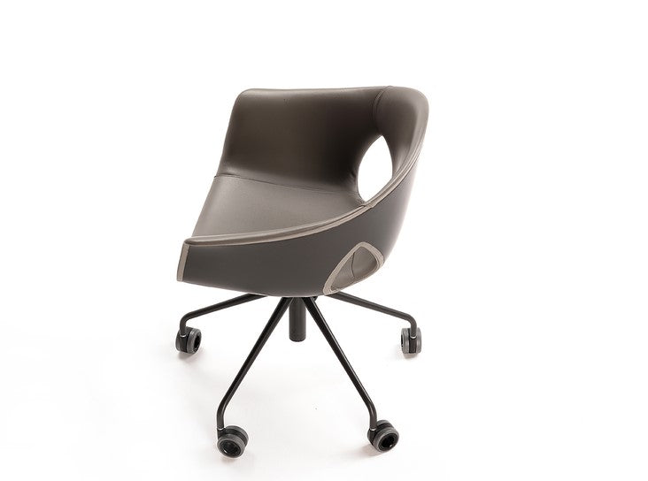 Ginger Ale armchair by Poltrona Frau, featuring thermoplastic composite polymer shell, polyurethane foam padding, Pelle Frau® leather or Kvadrat fabric upholstery, and multiple base options. by Poltrona Frau for sale at Home Resource Modern Furniture Store Sarasota Florida