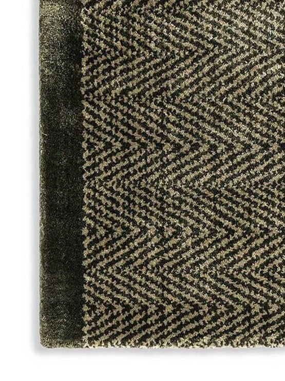 Harp & Harp Vibration Rugs by Poltrona Frau, featuring 100% natural silk, hand-knotted with 86 thousand knots per square meter, striped and chevron patterns, soft velvet feel, and luxurious materials. by Poltrona Frau for sale at Home Resource Modern Furniture Store Sarasota Florida