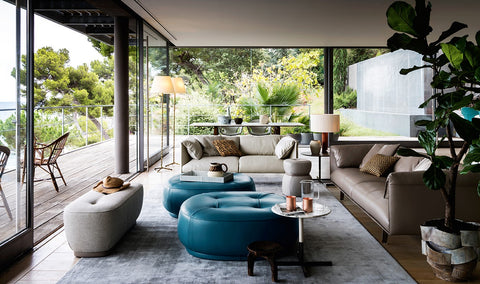 John John Sofa by Poltrona Frau, featuring fine leather upholstery, soft goose down cushions, and a solid beech frame, offering sophisticated luxury for the living room. by Poltrona Frau