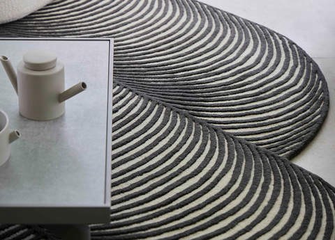 GIRO Black and White Rug by GAN