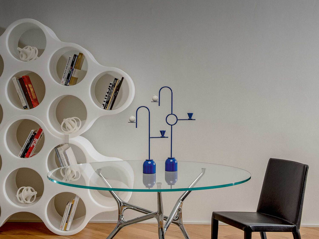 Blue Candleholders by Cappellini for sale at Home Resource Modern Furniture Store Sarasota Florida