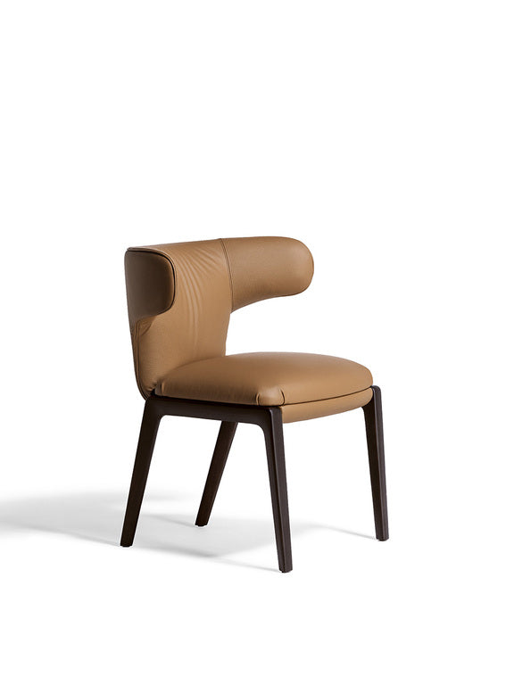 DUO armchair by Poltrona Frau, featuring solid ash wood legs, luxurious Pelle Frau® leather or fabric upholstery, and dynamic convex seat and concave backrest design.  by Poltrona Frau, available at the Home Resource furniture store Sarasota Florida