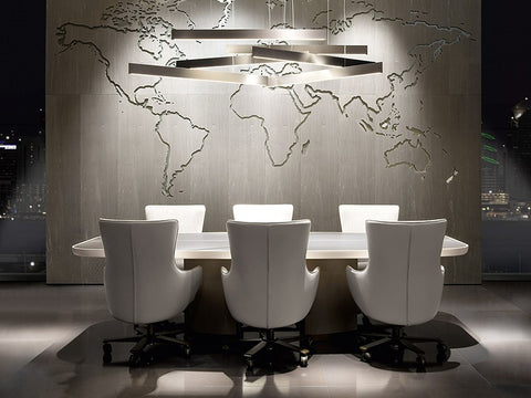 Gordan table by Giorgetti – Italian-made dining table with luxury and functional elegance; modern Italian design with solid columns and a large top, available at Home Resource of Sarasota Florida. by Giorgetti