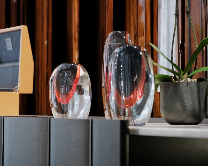 Incanto blown-glass vase by Giorgetti – Handcrafted using the ‘incalmo glass’ technique. Luxury, contemporary, and modern Italian design. Available at Home Resource of Sarasota Florida. by Giorgetti for sale at Home Resource Modern Furniture Store Sarasota Florida
