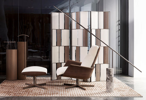 The Kiranami screen by Giorgetti – an Italian-made indoor divider with undulating panels, offering luxury and modern design. Available at Home Resource of Sarasota Florida. by Giorgetti