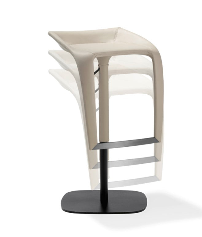 Leaf bar stool by Draenert, featuring a unique design with a rotating seat, adjustable height, and leather options. Available at Home Resource Sarasota.
 by DRAENERT for sale at Home Resource Modern Furniture Store Sarasota Florida