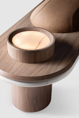Liz-bench by Giorgetti – Handcrafted, Italian-made luxury bench with contemporary cylindrical shapes, offering functional elegance and sophistication. Available at Home Resource of Sarasota Florida. by Giorgetti
