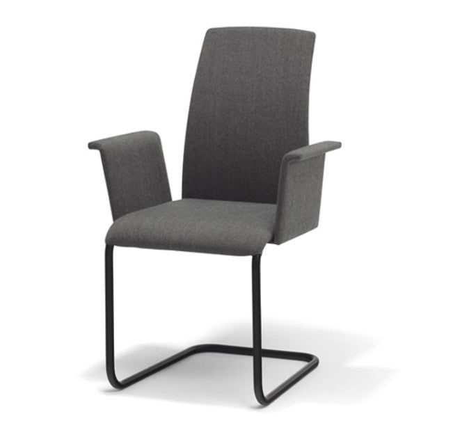 Luma chair by Draenert with thin backrest, chrome frame, and leather upholstery. A modern, handcrafted design available at Home Resource of Sarasota Florida.
 by DRAENERT for sale at Home Resource Modern Furniture Store Sarasota Florida