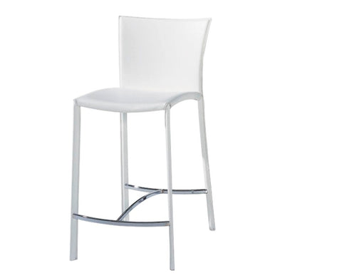 Draenert Nobile barstool featuring hide leather, contrasting stitching, and steel base in high-gloss chrome or black. Handcrafted German furniture for your dining room or kitchen setting.
 by DRAENERT