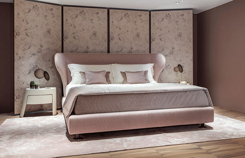 Rea Bed by Giorgetti – Italian-made with a winged design, blending contemporary style, luxury, and functional elegance. Available at Home Resource of Sarasota Florida. by Giorgetti