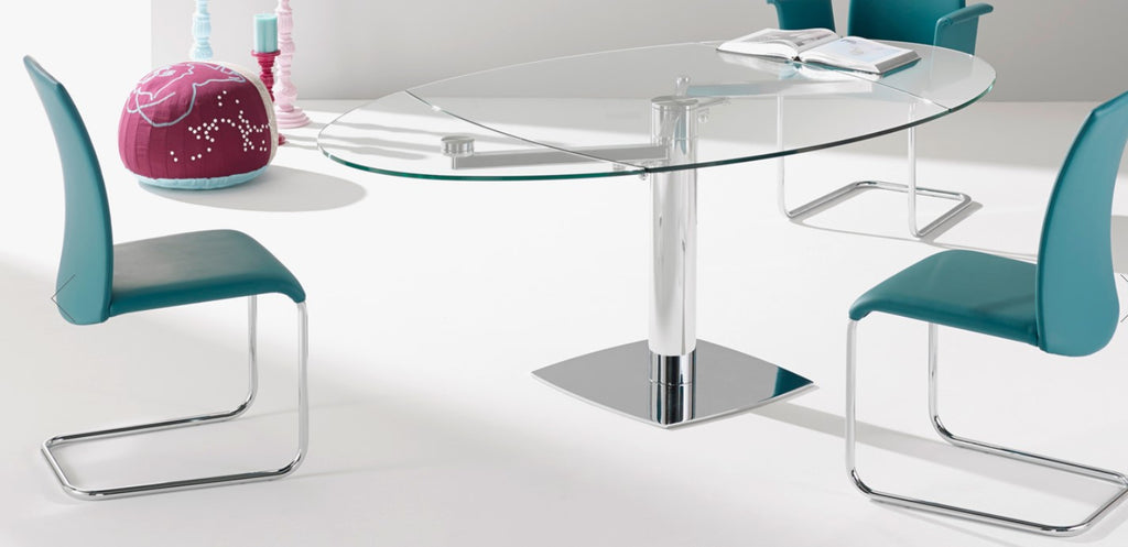 The Titan 111 dining table by Draenert with swiveling leaves for easy extension. Handcrafted German design, perfect for small dining rooms. Available at Home Resource of Sarasota.
 by DRAENERT for sale at Home Resource Modern Furniture Store Sarasota Florida