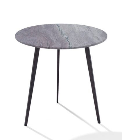 Draenert Tosca outdoor coffee and side tables with natural stone tops, delicate edges, and steel frames in dark bronze. Available at Home Resource of Sarasota.
 by DRAENERT