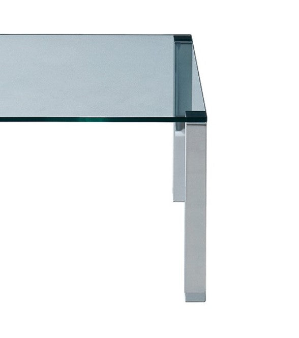 Square or rectangular glass coffee table by Draenert with chrome or nickel legs, designed by Peter Draenert. Available at Home Resource of Sarasota Florida.
 by DRAENERT for sale at Home Resource Modern Furniture Store Sarasota Florida