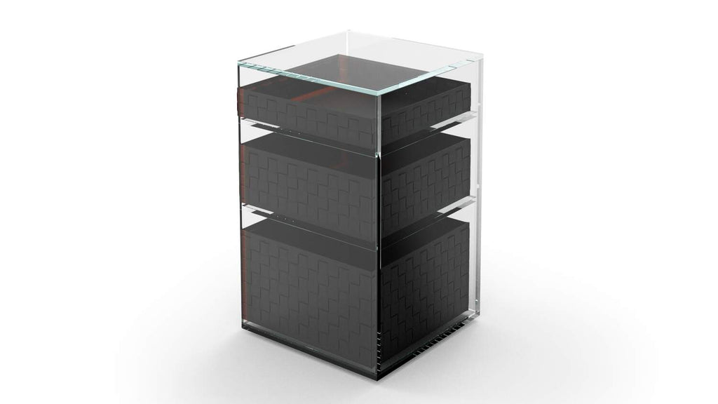 VOLAGE EX-S NIGHT GLASS BEDSIDE TABLE  by Cassina, available at the Home Resource furniture store Sarasota Florida
