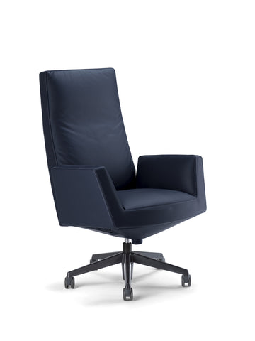 Poltrona Frau Chancellor Conference Chair, upholstered in fine leather, featuring height-adjustable swivel with sleek design. Available at Home Resource in Sarasota, Florida.
 by Poltrona Frau